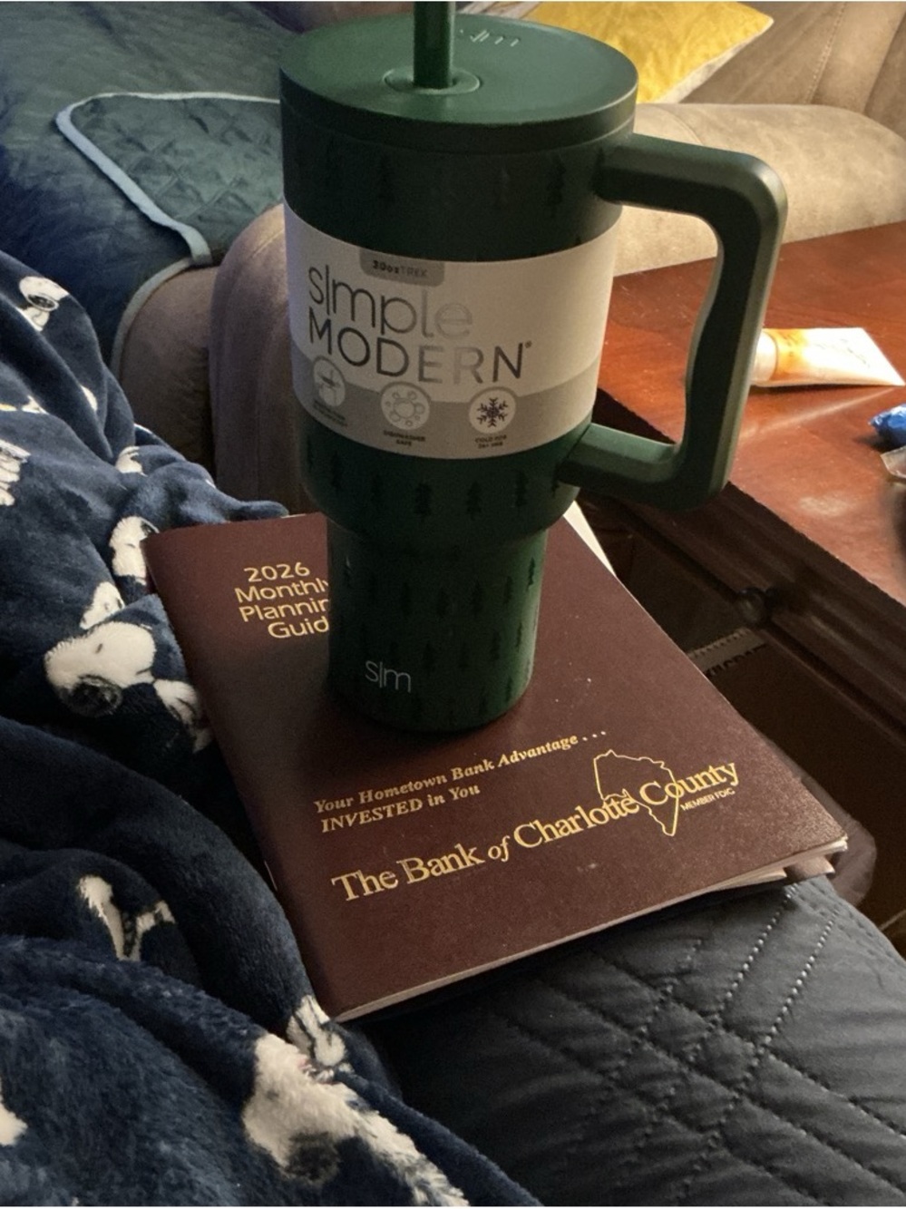 Simple Modern Green Insulated Travel Mug with Handle and Straw